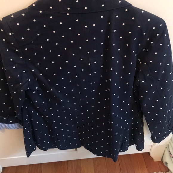 Navy blue polka dots blazer - Picture 2 of 6
